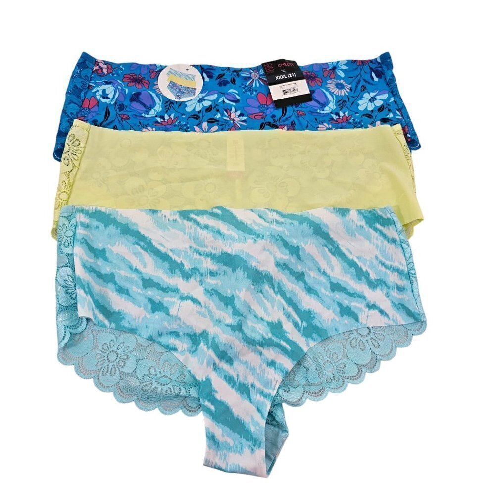 No Boundaries Freecup Cheeky with Lace 3-Pack Panties - Size XXXL (21) NWT
